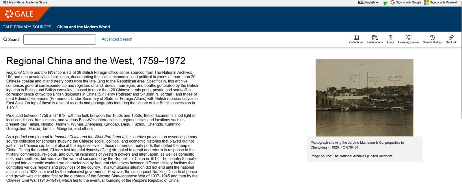 China and the Modern World Regional China and the West, 1759–1972