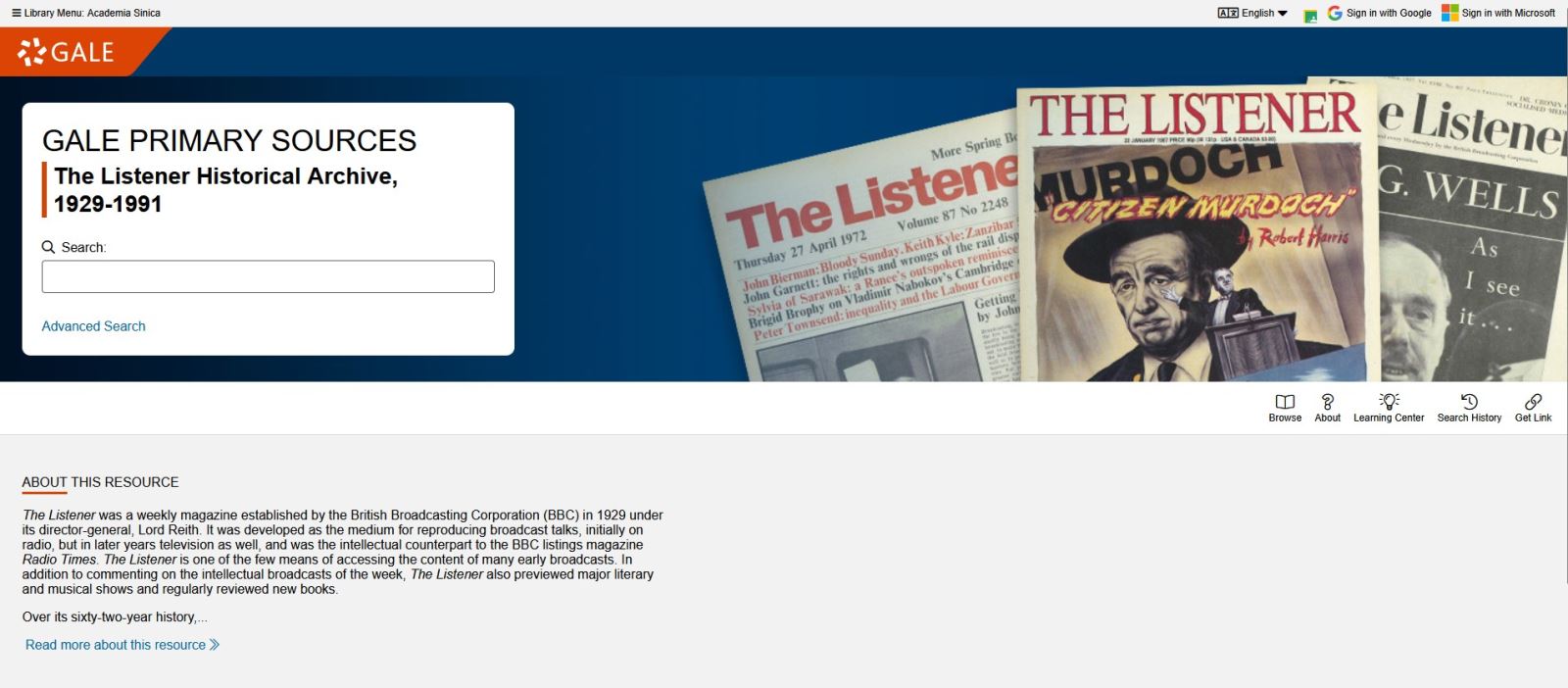 The Listener Historical Archive, 1929-1991